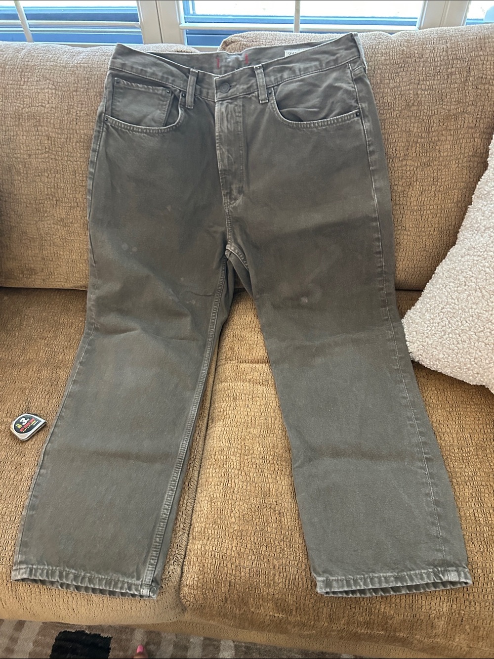 Zara Light Brown Straight-Leg Pants